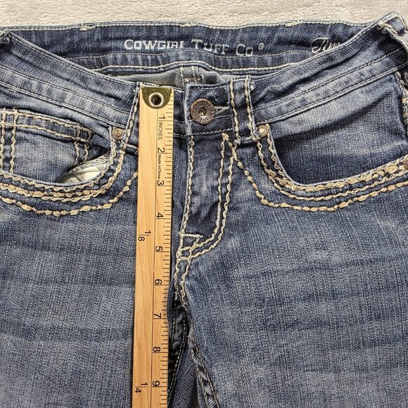 Cowgirl Tuff Co Jeans Womens 24x31 Blue Timeless Bootcut Contrast Stitch Denim - Picture 10 of 11